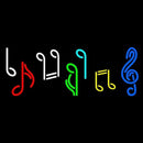 Instruments And Notes In Handmade Art Neon Sign