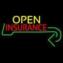 Insurance Open With Arrow Handmade Art Neon Sign