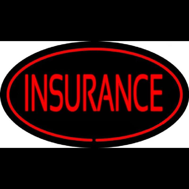 Insurance Oval Red Handmade Art Neon Sign