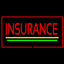 Insurance Yellow Green Lines Red Border Handmade Art Neon Sign