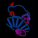 Japanese Girl With Fan Handmade Art Neon Sign