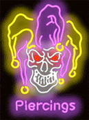 Jeaster Skull Piercing Handmade Art Neon Sign