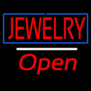 Jewelry Rectangle Blue Open Handmade Art Neon Sign