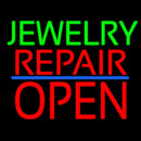 Jewelry Repair Block Open Blue Line Handmade Art Neon Sign