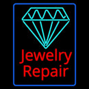 Jewelry Repair Cursive Blue Border Handmade Art Neon Sign