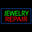 Jewelry Repair Rectangle Blue Handmade Art Neon Sign