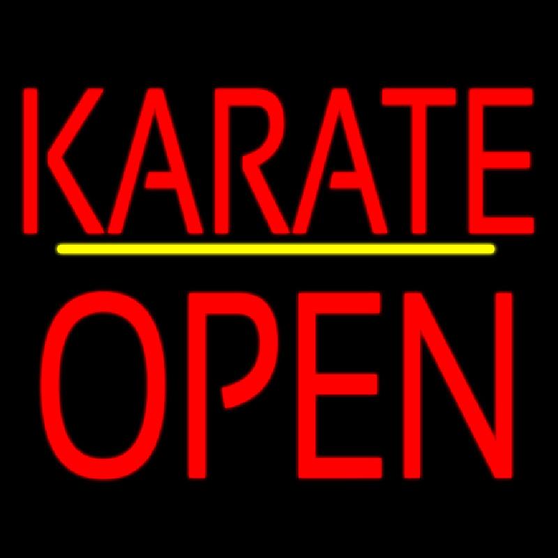 Karate Block Open Yellow Line Handmade Art Neon Sign