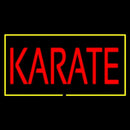 Karate Rectangle Yellow Handmade Art Neon Sign