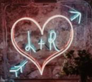 L R with Heart hadmade Art Neon Sign