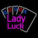 Lady Luck Cards Handmade Art Neon Sign