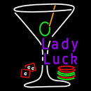 Lady Luck Martini Glass Handmade Art Neon Sign