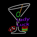 Lady Luck Martini Handmade Art Neon Sign
