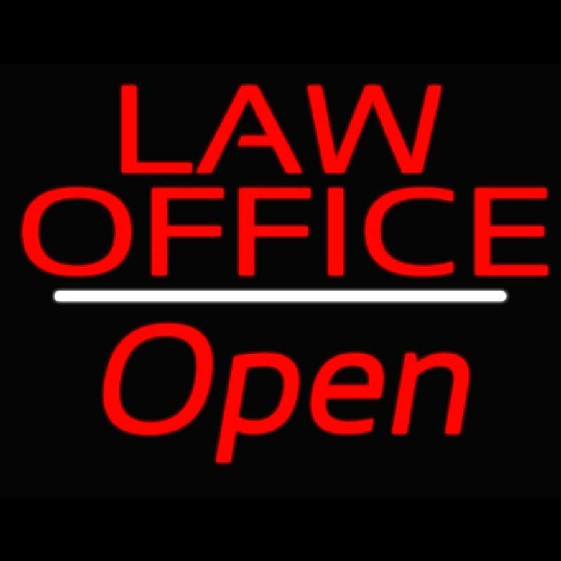 Law Office Open White Line Handmade Art Neon Sign