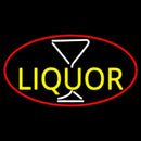 Liquor And Martini Glass Oval With Red Border Handmade Art Neon Sign