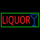 Liquor And Martini Glass With Green Border Handmade Art Neon Sign