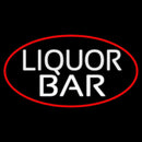 Liquor Bar Oval With Red Border Handmade Art Neon Sign