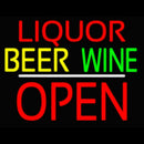 Liquor Beer Wine Block Open White Line Handmade Art Neon Sign