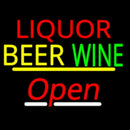Liquor Beer Wine Open Yellow Line Handmade Art Neon Sign