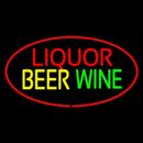 Liquor Beer Wine Oval Red Handmade Art Neon Sign