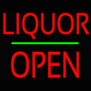 Liquor Block Open Green Line Handmade Art Neon Sign