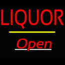 Liquor Open Yellow Line Handmade Art Neon Sign