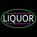 Liquor Oval With Green Border Handmade Art Neon Sign