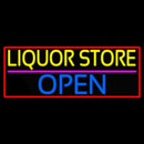 Liquor Store Open With Red Border Handmade Art Neon Sign