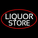 Liquor Store Oval With Red Border Handmade Art Neon Sign