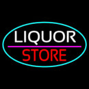 Liquor Store Oval With Turquoise Border Handmade Art Neon Sign