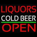 Liquors Cold Beer Open 1 Handmade Art Neon Sign