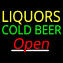 Liquors Cold Beer Open 2 Handmade Art Neon Sign