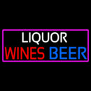 Liquors Wines Beer With Pink Border Handmade Art Neon Sign