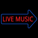 Live Music Block Arrow Handmade Art Neon Sign