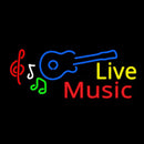 Live Music With Guitar Handmade Art Neon Sign