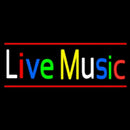 Live Music With Red Line Handmade Art Neon Sign