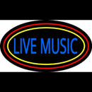 Live Music With Yellow Red Border 1 Handmade Art Neon Sign