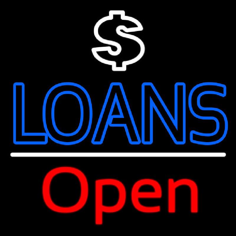 Loans With Dollar Logo Open Handmade Art Neon Sign