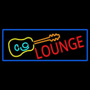 Lounge And Guitar With Blue Border Handmade Art Neon Sign