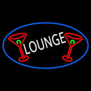 Lounge And Martini Glass Oval With Blue Border Handmade Art Neon Sign