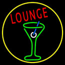 Lounge And Martini Glass Oval With Yellow Border Handmade Art Neon Sign