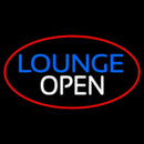 Lounge Open Oval With Red Border Handmade Art Neon Sign