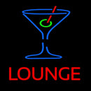 Lounge With Martini Glass Handmade Art Neon Sign