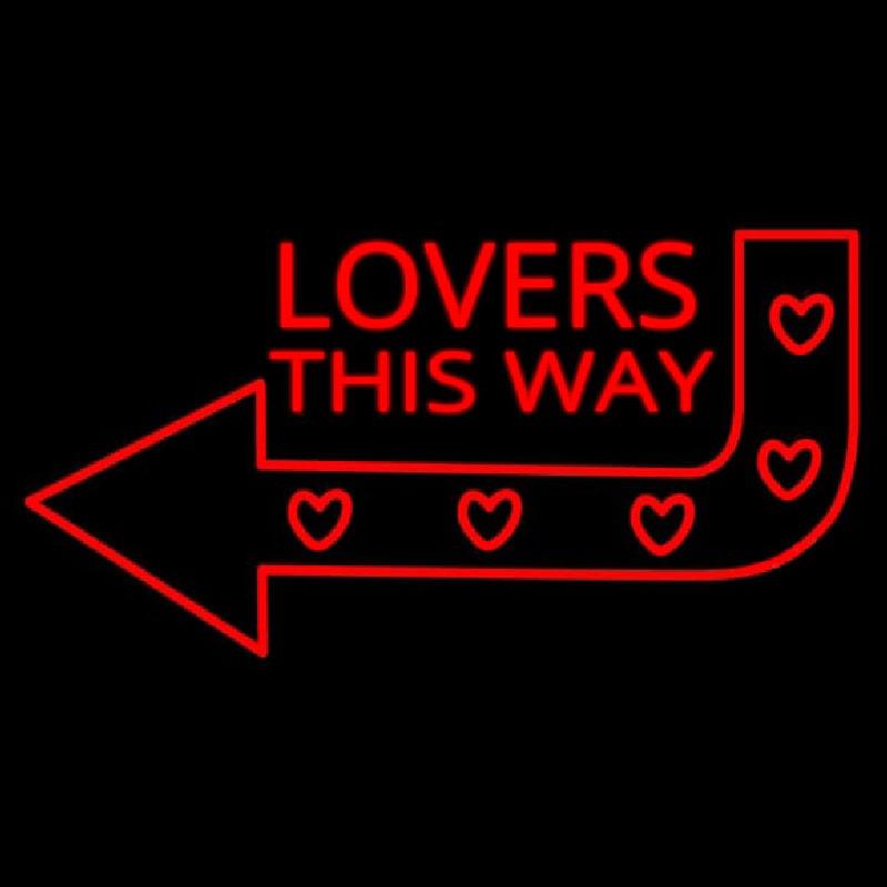 Lovers This Way Handmade Art Neon Sign