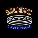 MUSIC LOVE PEACE Handmade Art Neon Sign