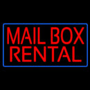 Mail Box Rental Blue Border Handmade Art Neon Sign