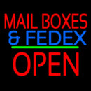 Mail Boxes And Fedex Open Block Green Line Handmade Art Neon Sign