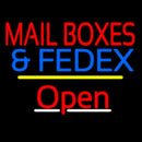 Mail Boxes And Fedex Open Yellow Line Handmade Art Neon Sign