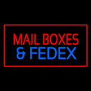Mail Boxes And Fedex Rectangle Red Handmade Art Neon Sign