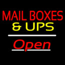 Mail Boxes And Ups Block Open White Line Handmade Art Neon Sign