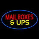 Mail Boxes And Ups Oval Blue Handmade Art Neon Sign